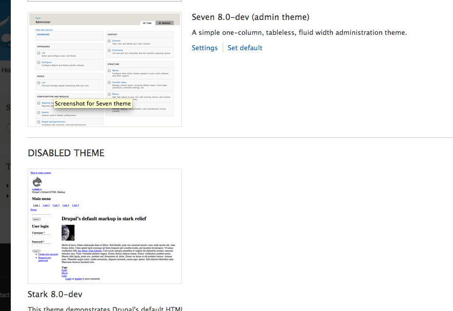 Both themes' screenshots are the same size